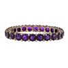 Image 1 : 41.20 ctw Amethyst and Diamond Bangle Bracelet - 14KT Yellow Gold