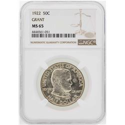 1922 Grant Memorial Commemorative Half Dollar Coin NGC MS65