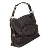 Image 7 : Prada Dark Gray Denim Canvas Embroidered Shoulder Bag