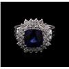 Image 1 : 2.70 ctw Tanzanite and Diamond Ring - 14KT White Gold