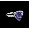 Image 1 : 2.46 ctw Tanzanite and Diamond Ring - Platinum