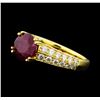 Image 1 : 2.54 ctw Ruby And Diamond Ring - 18KT Yellow Gold