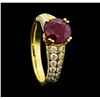 Image 4 : 2.54 ctw Ruby And Diamond Ring - 18KT Yellow Gold