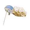 Image 2 : Oval Cabochon Kyanite and Pearl Cluster Pendant/Pin - 14KT Yellow Gold