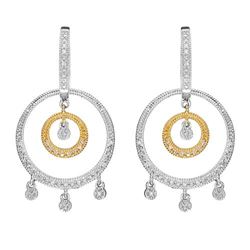 14k Two Tone Gold 0.52CTW Diamond Earrings, (I1/H)