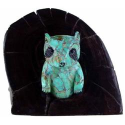 Carved Turquoise Raccoon 
