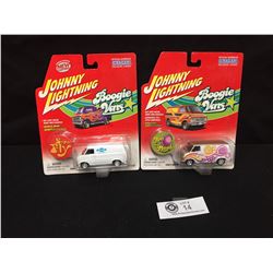 2 Johnny Lightning Boogie Vans Die Cast. Still in the Original Packaging