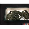 Image 2 : Box of 3 Pieces of Military Webbing +2 Royal Canadian Artillary Shoulder Titles Brass