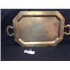 Image 1 : 1930's Brass Tea Tray with Engraved Dutch Scene