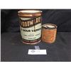 Image 1 : Vintage Woodwards Lot. Woodwards Varnish Stain Rosewood Tin, and Dark Oak Varnish Tin. Both Paper La