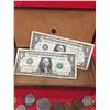 Image 4 : Vintage Hyde Park Cigar Box Filled with Tokens, US one Dollar Bills, miscellaneous Change etc