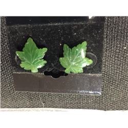 Pair of BC Jade Maple Leaf Earrings