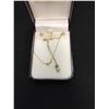 Image 1 : Very Nice 14 Karat Gold Necklace with a Pearl Pendant and 2 Pearl Earrings In Jewelry Display Box. V