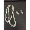 Image 2 : Vintage Austrian Aurora Borealis Crystal Necklace and Multi Strand Pearl Necklace