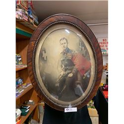 A Nice WWI Soldier's Photograph in a Bubble Frame. Soldier won MM by His Uniform Markings. Frame is 