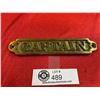 Image 2 : Brass Name/ Doorplate off of a Ship " Captain"