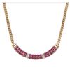 Image 1 : Plated 18KT Yellow Gold 6.18ctw Ruby and Diamond Pendant with Chain
