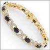 Plated 18KT Yellow Gold 12.45ctw Black Sapphire and Diamond Bracelet