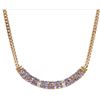 Image 1 : Plated 18KT Yellow Gold 6.14ctw Tanzanite and Diamond Pendant with Chain