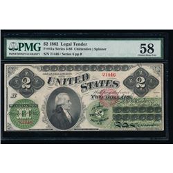 1862 $2 Legal Tender Note PMG 58