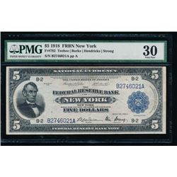 1918 $5 New York Federal Reserve Bank Note 30