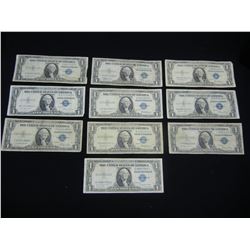 (10) 1935 One Dollar Silver Certificates