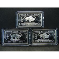CLAD 3 One Troy Ounce German Silver Buffalo Collector Bars CLAD