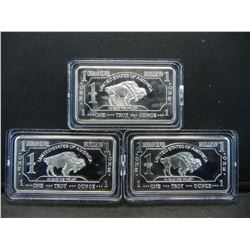 CLAD 3 One Troy Ounce German Silver Buffalo Collector Bars CLAD