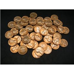 1960 D BU Lincoln Cent Roll (50) Coins