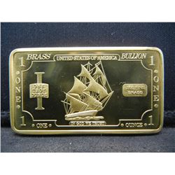 One Troy Ounce Brass Bullion Bar