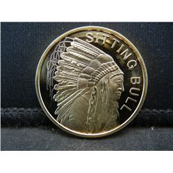 CLAD 2010 1/2oz .100 Mills 24 Karat Gold Sitting Bull Collector Medal CLAD