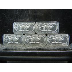 (5) One Gram Tin Bullion Bars