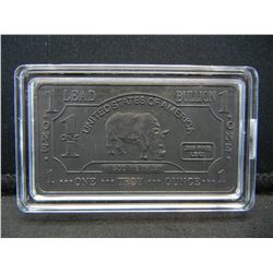 One Troy Lead Bullion Bar