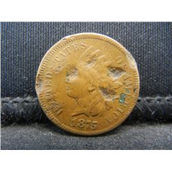 1875 Damaged Indian Cent