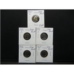 (5) Proof Roosevelt Dimes, 69S, 86S, 87S, 89S, 91S