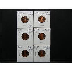 (6) Proof Lincoln Memorial Cents, 2000S, 03S, 04S, 05S, 06S, 08S