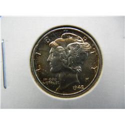 1942 S Gem BU Mercury Dime Flashy Superb