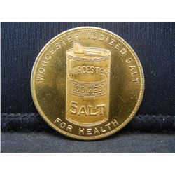 1930 Worchester Salt Token - Good Luck Swastika - UNC