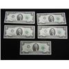 Image 1 : 1976 $2 Bank Note - 5 Consecutive Numbered - Crisp Uncirculated