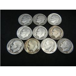 1940's Roosevelt Dimes - Lot of 10
