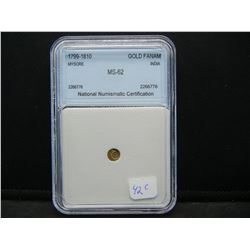 1799-1810 GOLD/18K FANAM (INDIA)