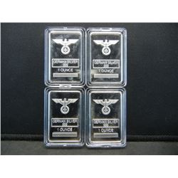 CLAD (4) SILVER GERMAN 1 OUNCE, ART BARS