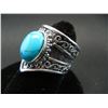 Image 3 : WOMAN'S/MEN'S TURQUOISE RING (SIZE 6), FASHION JEWELRY
