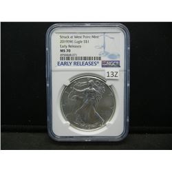 2019 W American Silver Eagle NGC Early Releases MS70