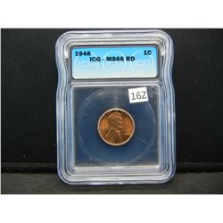 1948 Wheat Cent, ICG MS66 RD