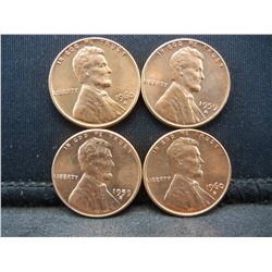 (2) 1959 D, (2) 1960 D Memorial Cents
