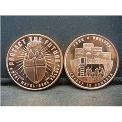 (2) Copper Rounds .999, Protect the Future