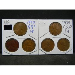 1939 PDS, 1940 PDS Wheat Cents