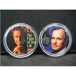 (2) George H.W. Bush Proof Half Dollars