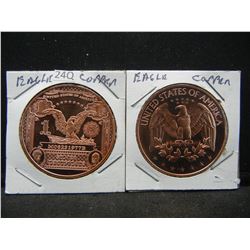 (2) Copper Rounds .999 Eagle